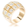 thumbnail image 1 of Precious Stars R06728G-C01-08 Precious Stars Goldtone Princess-Cut Cubic Zirconia Dome Cocktail Ring, 1 of 1