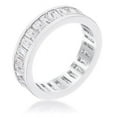 thumbnail image 1 of Precious Stars R08722R-C01-08 Precious Stars Silvertone Emerald-Cut Cubic Zirconia Eternity Band, 1 of 1