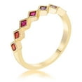 thumbnail image 1 of Precious Stars R08737G-V01-08 Precious Stars Goldtone Multicolor Cubic Zirconia Princess-Cut Semi-Eternity Band, 1 of 1