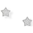 thumbnail image 1 of Precious Stars Rhodium Plated Sterling Silver Cubic Zirconia Star Stud Earrings, 1 of 2