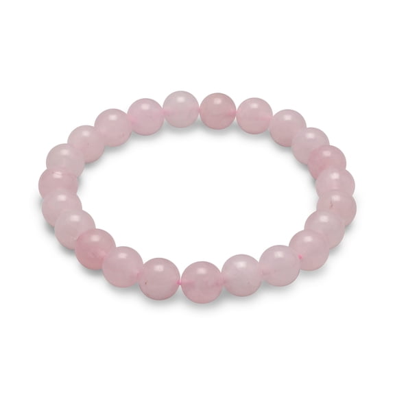 Precious Stars Rose Quartz 8-mm Beaded Unisex Stretch Bracelet