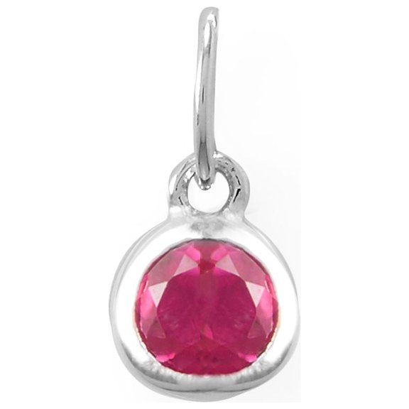 Precious Stars Round CZ July Birthstone Charm For Charm Bracelets