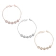 thumbnail image 1 of Precious Stars Silver, Gold or Rose Goldtone 0.8ct Cubic Zirconia Pave Disc Bracelet, 1 of 3