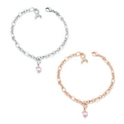 Precious Stars Silver or Goldplated Breast Cancer Awareness Ribbon Bracelet