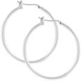 thumbnail image 1 of Precious Stars Silvertone 32 mm Round Hoop Earrings, 1 of 3
