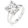 thumbnail image 1 of Precious Stars Silvertone Princess-Cut Clear Cubic Zirconia Ring, 1 of 1