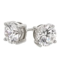 thumbnail image 1 of Precious Stars Sterling Silver 6.5mm Round Cubic Zirconia Stud Earrings, 1 of 3