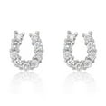 thumbnail image 1 of Precious Stars Sterling Silver Cubic Zirconia Horseshoe Earring Studs, 1 of 2