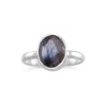 thumbnail image 1 of Precious Stars Sterling Silver Ladies Faceted Labradorite Stackable Ring, 1 of 2