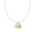 thumbnail image 1 of Precious Stars Sterling Silver Love You Heart and August Birthstone Charm Necklace, 1 of 4