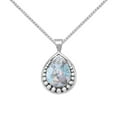thumbnail image 1 of Precious Stars Sterling Silver Pear Shape Roman Glass Pendant with 1.5mm Box Chain, 1 of 3