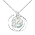 thumbnail image 1 of Precious Stars Sterling Silver Round Ancient Roman Glass Open Wire Pendant with 1.5mm Box Chain, 1 of 3