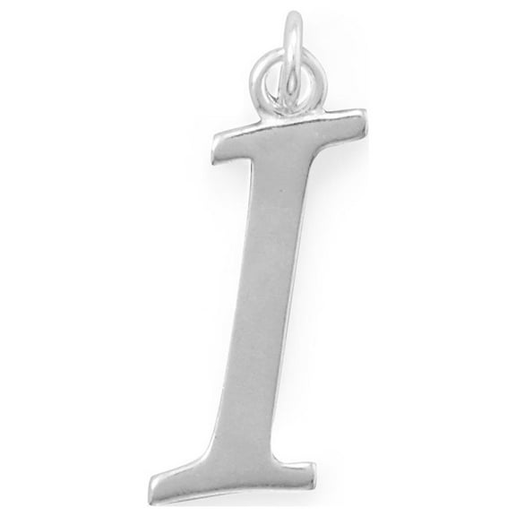 Precious Stars Sterling Silver Unisex Initial Letter I Pendant - No Chain, Pendant Only