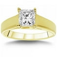 thumbnail image 1 of Precious Stars TBJSE0007RGsz5 14k Yellow Gold 1 Carat TGW Princess-cut Diamonette Solitaire Engagement Ring, Size 5, 1 of 1