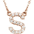 thumbnail image 1 of Precious Stars Unisex 14K Rose Gold 1/6 CTW White Natural Diamond Initial S Pendant Necklace, 1 of 3