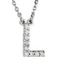 thumbnail image 1 of Precious Stars Unisex 14K White Gold .08 CTW White Natural Diamond Initial L Pendant Necklace, 1 of 3