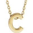 thumbnail image 1 of Precious Stars Unisex 14K Yellow Gold Initial C Pendant Slide Necklace, 1 of 3