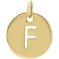 thumbnail image 1 of Precious Stars Unisex 14K Yellow Gold Initial F Disc Pendant, 1 of 3