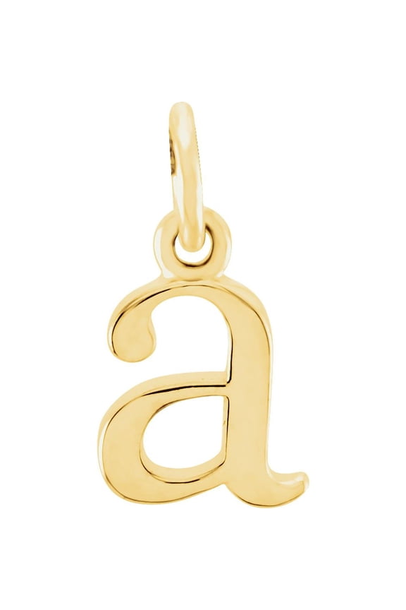 Unisex 14K Yellow Gold Lowercase A Initial Pendant