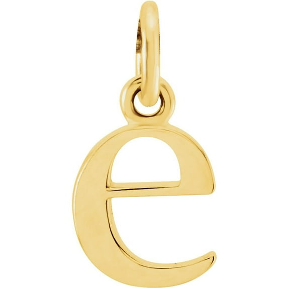 Precious Stars Unisex 14K Yellow Gold Lowercase E Initial Pendant