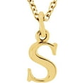 thumbnail image 1 of Precious Stars Unisex 14K Yellow Gold Lowercase S Initial 16 Inch Necklace, 1 of 2