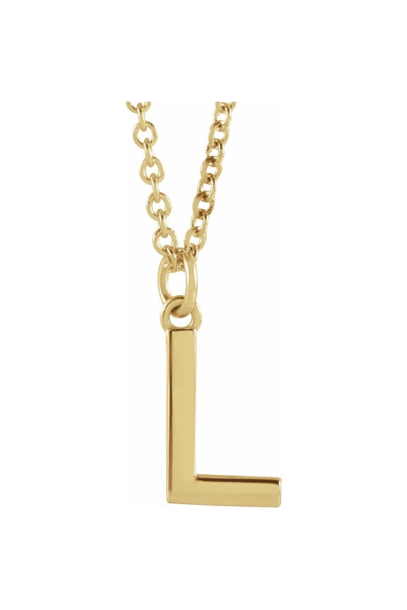 Unisex 18K Yellow Gold-Plated Sterling Silver Initial L Dangle Necklace