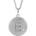 thumbnail image 1 of Precious Stars Unisex Sterling Silver 0.005 CTW White Diamond Accent Initial E Pendant Necklace, 1 of 3