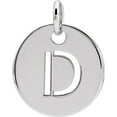 thumbnail image 1 of Precious Stars Unisex Sterling Silver Initial D Disc Pendant, 1 of 3