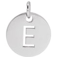 thumbnail image 1 of Precious Stars Unisex Sterling Silver Initial E Disc Pendant, 1 of 3