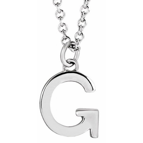 Precious Stars Unisex Sterling Silver Initial G Dangle Necklace