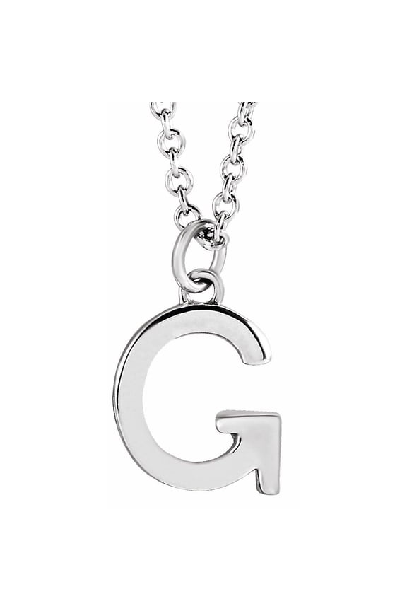 Unisex Sterling Silver Initial G Dangle Necklace