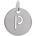 thumbnail image 1 of Precious Stars Unisex Sterling Silver Initial P Disc Pendant, 1 of 3