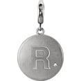 thumbnail image 1 of Precious Stars Unisex Sterling Silver Initial 'R' 0.005ct Diamond Disc Charm, 1 of 3