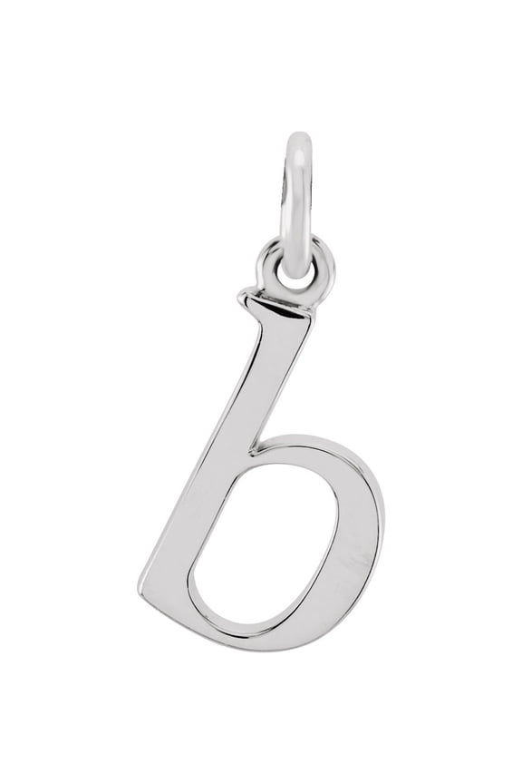 Unisex Sterling Silver Lowercase B Initial 16 Inch Necklace
