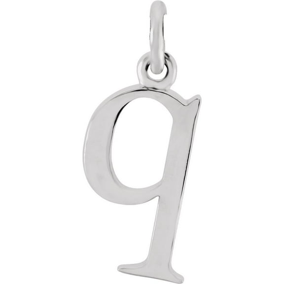 Precious Stars Unisex Sterling Silver Lowercase Q Initial 16 Inch Necklace