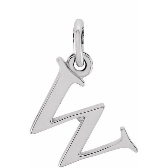 Precious Stars Unisex Sterling Silver Lowercase W Initial 16 Inch Necklace