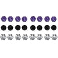 thumbnail image 1 of Precious Stars ZSET9 12 Pair Boxed Set Clear, Purple & Black Cubic Zirconia Silvertone Earring Studs, 1 of 1