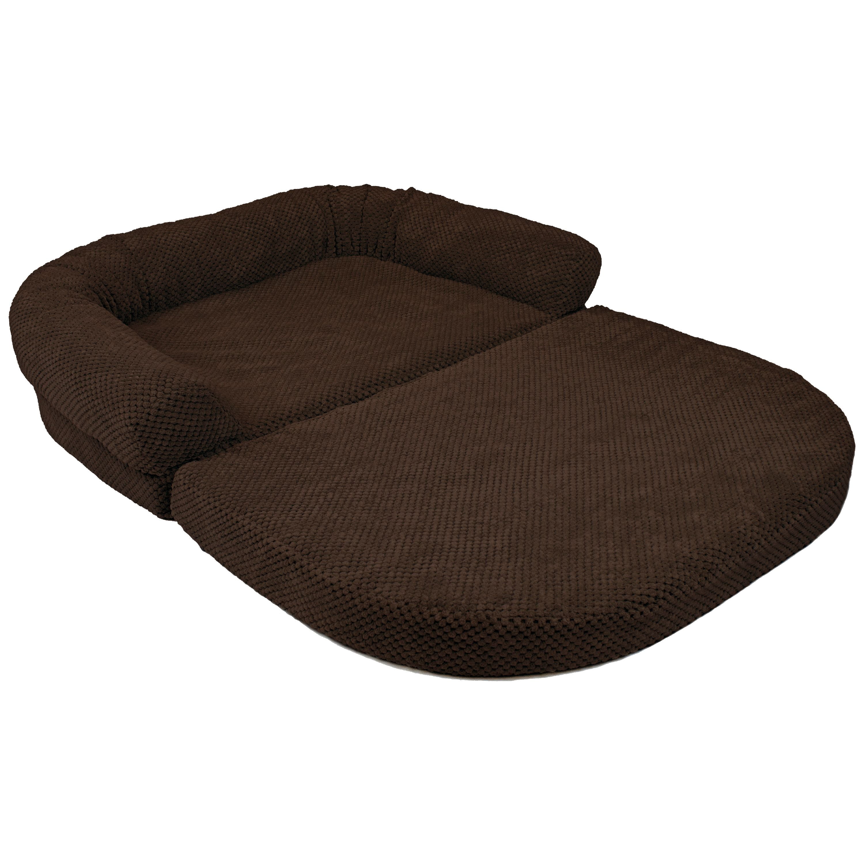 Precious Tails Chenille Round Sofa Fold Out Orthopedic Dog Bed