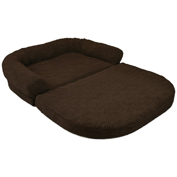 Precious Tails Chenille Round Sofa Fold Out Orthopedic Dog Bed