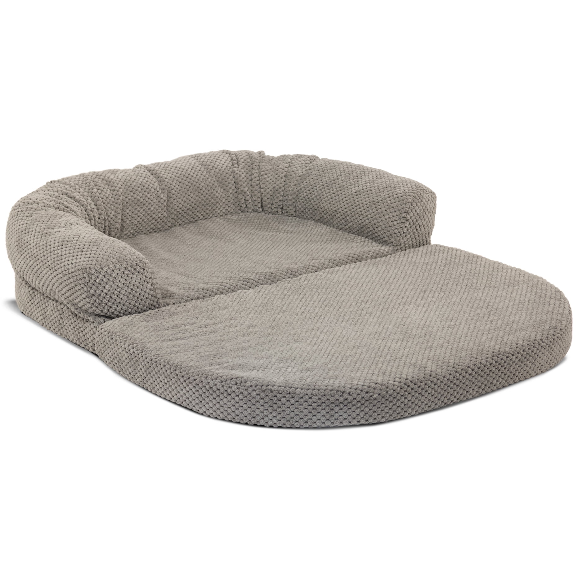 Precious Tails Chenille Round Sofa Fold Out Orthopedic Pet Dog Bed