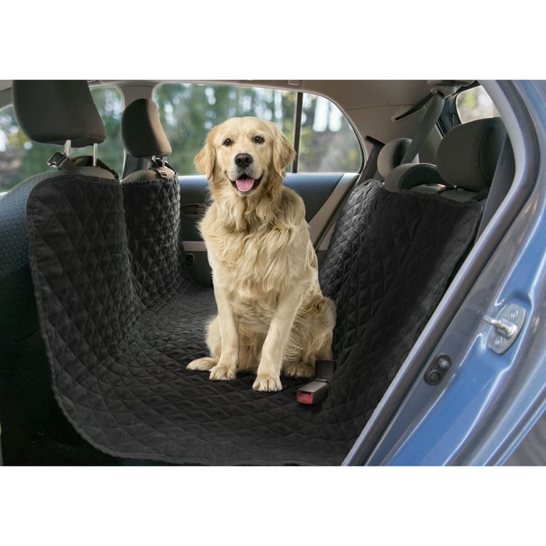 Precious Tails Co-Pilot Microsuede Dog Car Seat Cover, Black, Large, 51L x  58W x .25H 