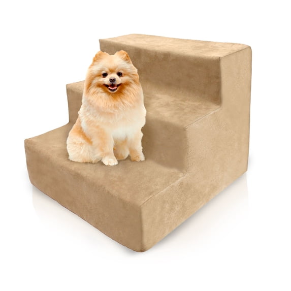 Precious Tails Deluxe High-Density Foam 3-Step Pet Stairs for Dogs and Cats - Durable, Lightweight, and Portable Staircase for Easy Mobility Assistance