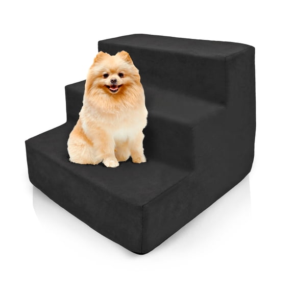Precious Tails Deluxe High-Density Foam 3-Step Pet Stairs for Dogs and Cats - Durable, Lightweight, and Portable Staircase for Easy Mobility Assistance