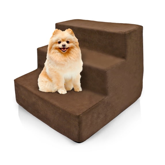 Precious Tails Deluxe High-Density Foam 3-Step Pet Stairs for Dogs and Cats - Durable, Lightweight, and Portable Staircase for Easy Mobility Assistance