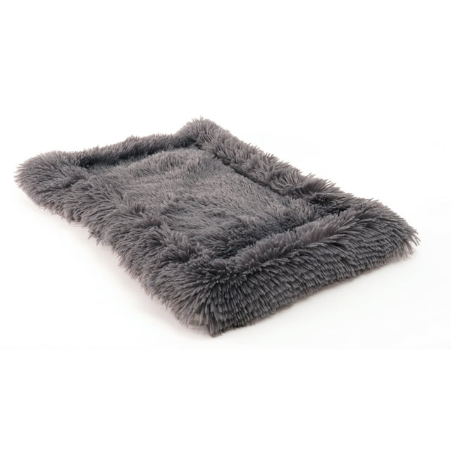 Precious Tails Eyelash Faux Fur Bordered Cat Dog Crate Mat - Small