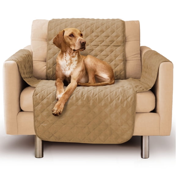 Precious Tails HomeBase Microsuede Dog Chair Cover, Camel, Small, 65"L x 70.5"W x .25"H