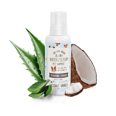 Precious Tails Live. Love. Groom All-In-1 Waterless Foam Dry Shampoo for Dogs, Coconut Vanilla, 500 ml