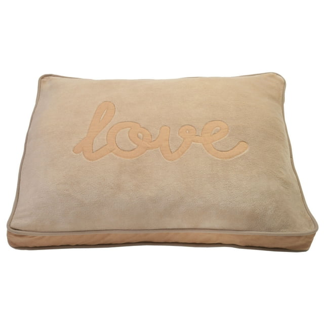 Precious Tails Love Plush Fleece Pillow Pet Dog Bed Mattress