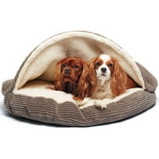 Precious Tails Plush Corduroy And Sherpa Lined Pet Dog Bed