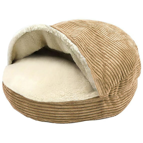 Precious Tails Plush Corduroy And Sherpa Lined Pet Dog Bed